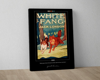 White Fang Book Cover Poster | Jack London, White Fang Poster, White Fang Print, Book Posters, Canvas Wall Art, Book Art, Book Lover Gift