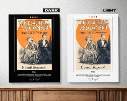 The Beautiful and Damned Book Cover Poster | F. Scott Fitzgerald, The Beautiful and Damned Poster, Book Posters, Canvas Print, Book Art