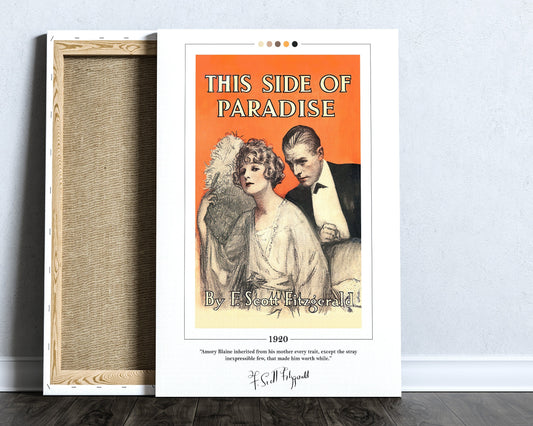 This Side of Paradise Book Cover Poster | F. Scott Fitzgerald, This Side of Paradise Poster, Book Posters, Canvas Print, Book Lover Gift
