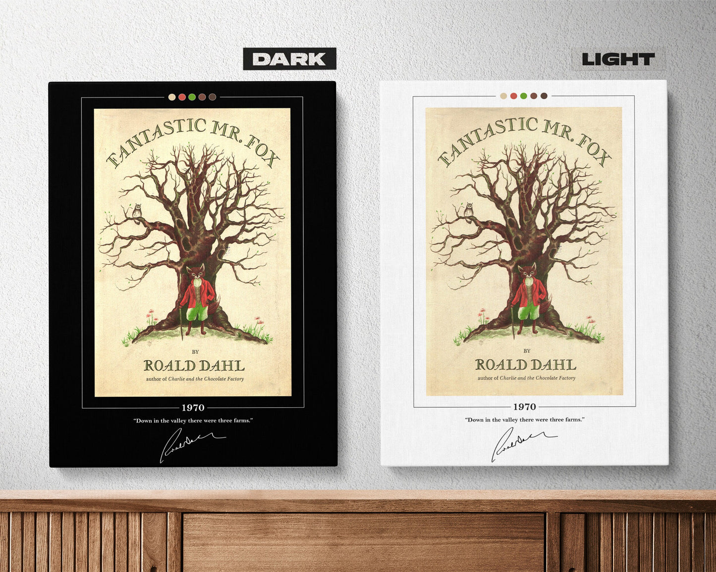 Fantastic Mr Fox Book Cover Poster | Roald Dahl, Fantastic Mr Fox Poster, Fantastic Mr Fox Print, Book Poster, Canvas Print, Book Lover Gift