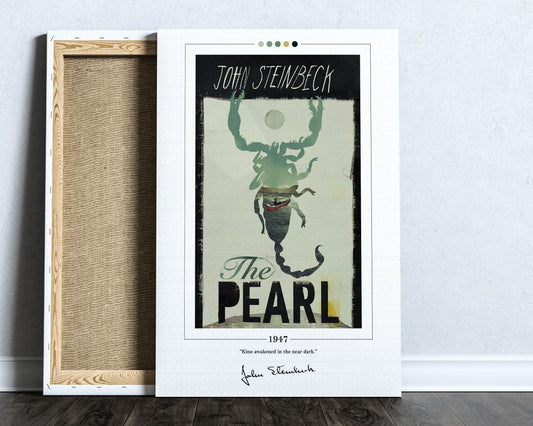 The Pearl Book Cover Poster | John Steinbeck, The Pearl Poster, The Pearl Print, Book Posters, Book Art, Canvas Wall Art, Book Lover Gift