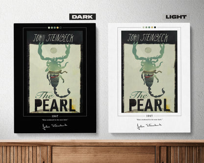 The Pearl Book Cover Poster | John Steinbeck, The Pearl Poster, The Pearl Print, Book Posters, Book Art, Canvas Wall Art, Book Lover Gift