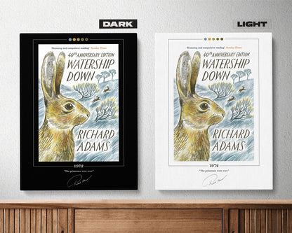 Watership Down Book Cover Poster | Richard Adams, Watership Down Poster, Book Posters, Book Art, Canvas Wall Art, Book Lover Gift