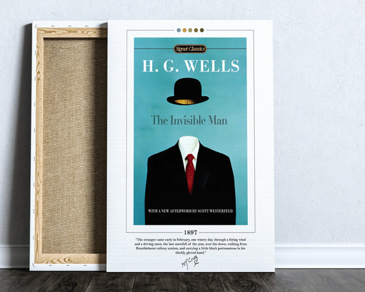 The Invisible Man Book Cover Poster | H. G. Wells, The Invisible Man Poster, Book Posters, Book Art, Canvas Wall Art, Book Lover Gift