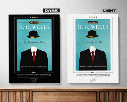 The Invisible Man Book Cover Poster | H. G. Wells, The Invisible Man Poster, Book Posters, Book Art, Canvas Wall Art, Book Lover Gift