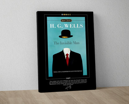 The Invisible Man Book Cover Poster | H. G. Wells, The Invisible Man Poster, Book Posters, Book Art, Canvas Wall Art, Book Lover Gift