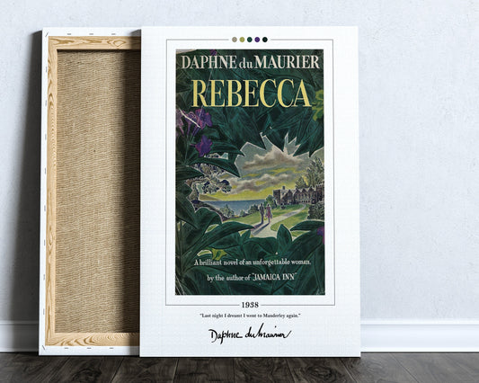 Rebecca Book Cover Poster | Daphne du Maurier, Rebecca Poster, Rebecca Print, Book Posters, Book Art, Canvas Wall Art, Book Lover Gift