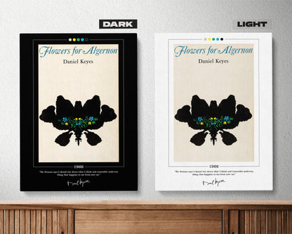 Flowers for Algernon Book Cover Poster | Daniel Keyes, Flowers for Algernon Poster, Book Posters, Canvas Wall Art, Book Art, Book Lover Gift