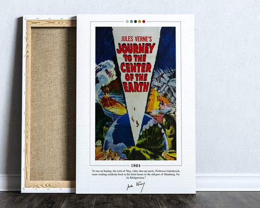 Journey to the Center of the Earth Book Cover Poster | Jules Verne, Journey to the Center of the Earth Poster, Book Posters, Canvas Wall Art