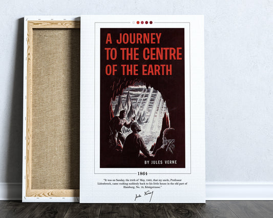 Journey to the Center of the Earth Book Cover Poster | Jules Verne, Journey to the Centre of the Earth Poster, Book Posters, Canvas Print