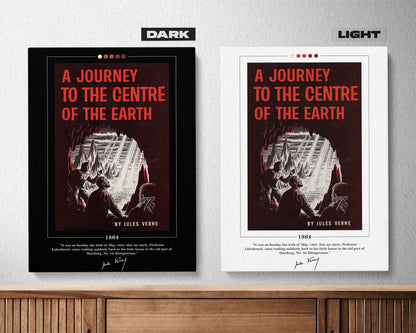 Journey to the Center of the Earth Book Cover Poster | Jules Verne, Journey to the Centre of the Earth Poster, Book Posters, Canvas Print