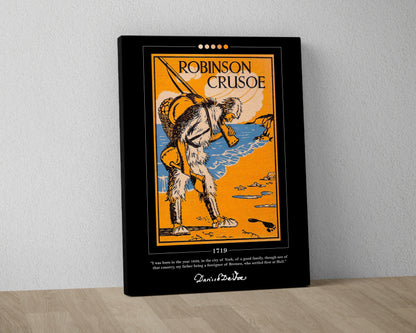 Robinson Crusoe Book Cover Poster | Daniel Defoe, Robinson Crusoe Poster, Robinson Crusoe Print, Book Posters, Canvas Print, Book Lover Gift