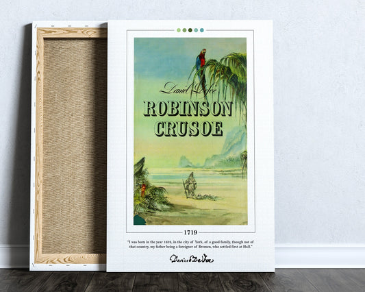 Robinson Crusoe Book Cover Poster | Daniel Defoe, Robinson Crusoe Poster, Robinson Crusoe Print, Book Posters, Canvas Wall Art, Book Art