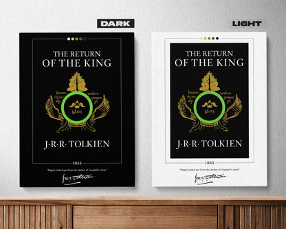 The Return of the King Book Cover Poster | J. R. R. Tolkien, Lord of the Rings Poster, Return of the King Print, Book Posters, Canvas Print
