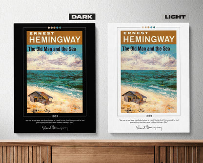 The Old Man and the Sea Book Cover Poster | Ernest Hemingway, The Old Man and the Sea Poster, Book Posters, Canvas Print, Book Lover Gift