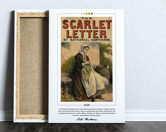 The Scarlet Letter Book Cover Poster | Nathaniel Hawthorne, The Scarlet Letter Poster, Book Posters, Canvas Wall Art, Book Lover Gift