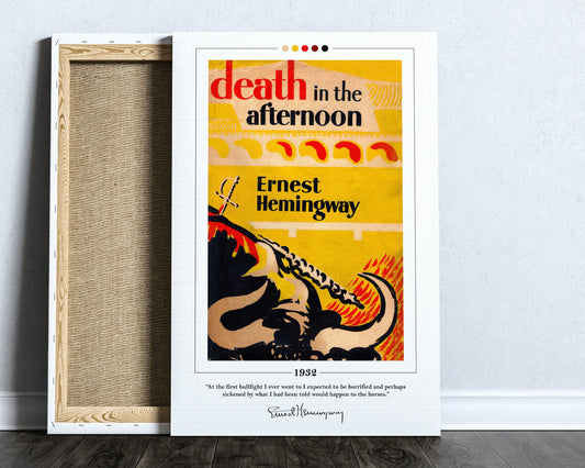 Death in the Afternoon Book Cover Poster | Ernest Hemingway, Death in the Afternoon Poster, Book Posters, Canvas Wall Art, Book Lover Gift