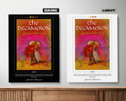 The Decameron Book Cover Poster | Giovanni Boccaccio, The Decameron Poster, The Decameron Print, Book Posters, Book Art, Canvas Wall Art
