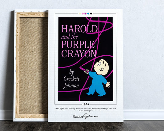 Harold and the Purple Crayon Book Cover Poster | Crockett Johnson, Harold and the Purple Crayon Poster, Book Posters, Book Lover Gift