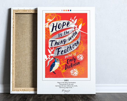 Hope is the Thing with Feathers Book Cover Poster | Emily Dickinson, Hope is the Thing with Feathers Poster, Book Posters, Book Lover Gift