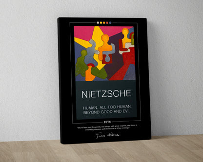 Human All Too Human and Beyond Good and Evil Book Cover Poster | Friedrich Nietzsche, Book Posters, Book Art, Canvas Print, Book Lover Gift