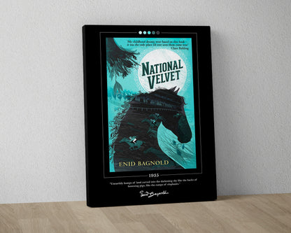 National Velvet Book Cover Poster | Enid Bagnold, National Velvet Poster, National Velvet Print, Book Posters, Book Art, Book Lover Gift