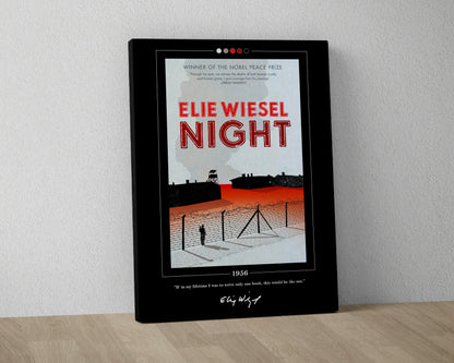 Night Book Cover Poster | Elie Wiesel, Night Poster, Night Print, Book Posters, Book Art, Canvas Wall Art, Book Art, Book Lover Gift