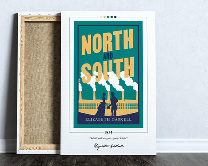 North and South Book Cover Poster | Elizabeth Gaskell, North and South Poster, North and South Print, Book Poster, Book Art, Book Lover Gift