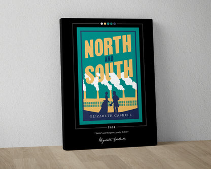 North and South Book Cover Poster | Elizabeth Gaskell, North and South Poster, North and South Print, Book Poster, Book Art, Book Lover Gift