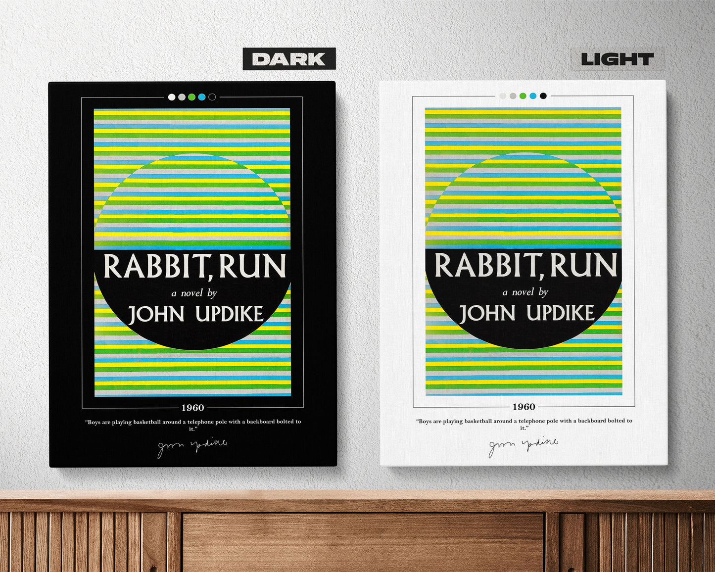 Rabbit Run Book Cover Poster | John Updike, Rabbit Run Poster, Rabbit Run Print, Book Posters, Canvas Wall Art, Book Art, Book Lover Gift