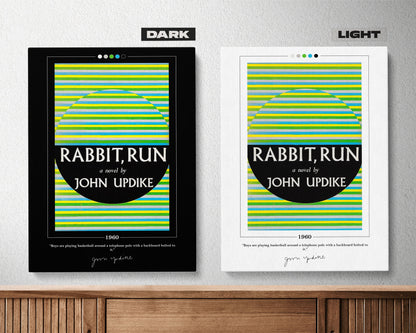 Rabbit Run Book Cover Poster | John Updike, Rabbit Run Poster, Rabbit Run Print, Book Posters, Canvas Wall Art, Book Art, Book Lover Gift