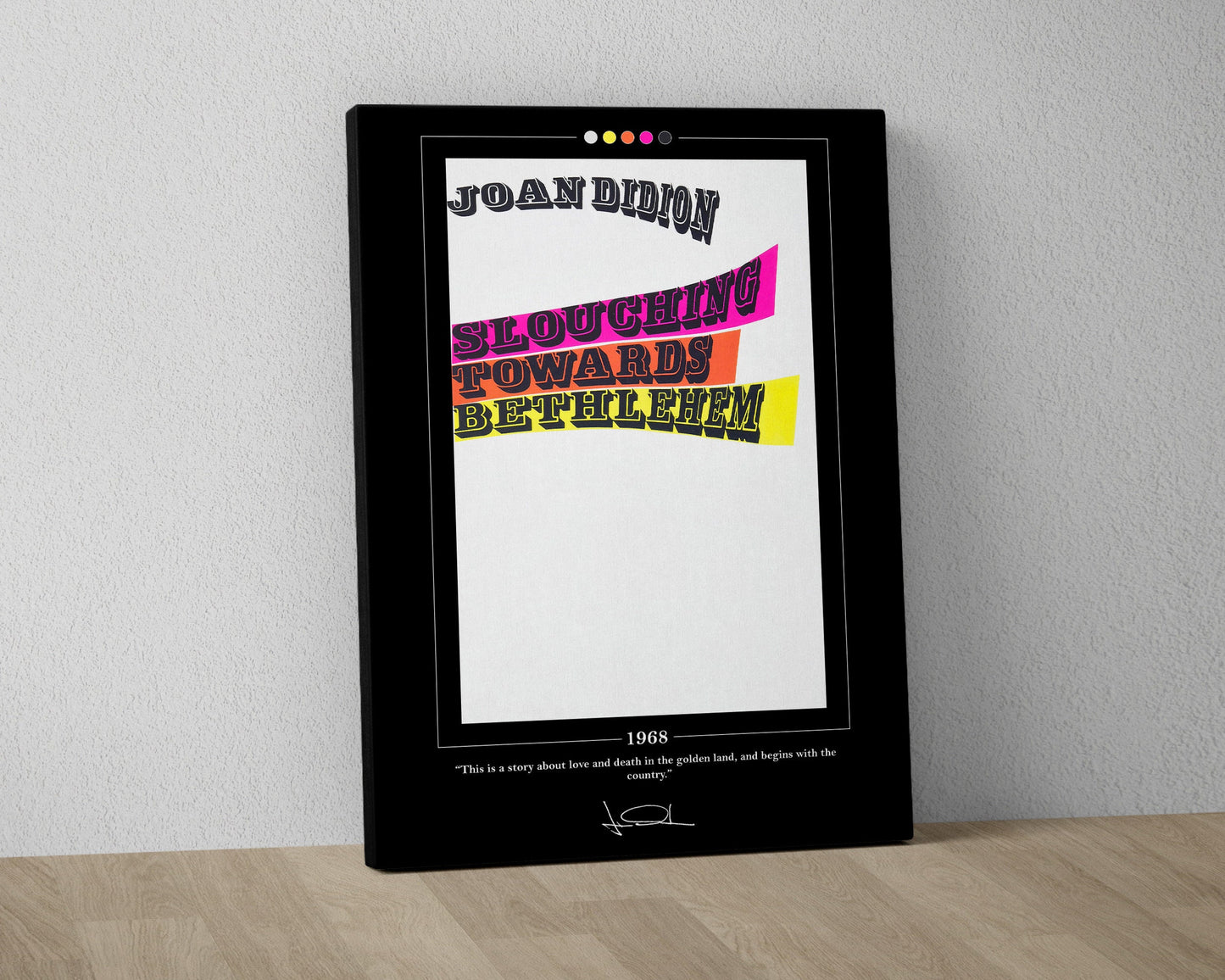 Slouching Towards Bethlehem Book Cover Poster | Joan Didion, Slouching Towards Bethlehem Poster, Book Posters, Book Art, Book Lover Gift
