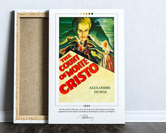 The Count of Monte Cristo Book Cover Poster | Alexandre Dumas, The Count of Monte Cristo Poster, Book Posters, Book Art, Canvas Print