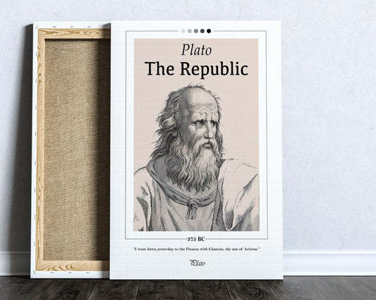 Republic Book Cover Poster | Plato, Republic Poster, Republic Print, Book Posters, Book Prints, Book Art, Canvas Wall Art, Book Lover Gift