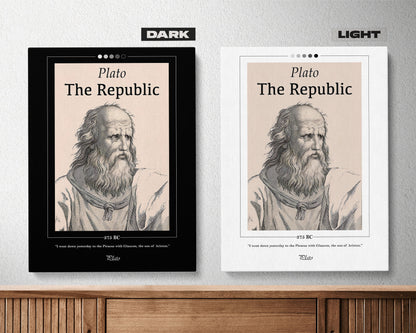 Republic Book Cover Poster | Plato, Republic Poster, Republic Print, Book Posters, Book Prints, Book Art, Canvas Wall Art, Book Lover Gift