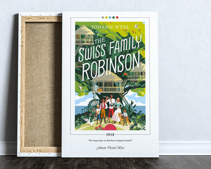 The Swiss Family Robinson Book Cover Poster | Johann David Wyss, The Swiss Family Robinson Poster, Book Posters, Book Art, Book Lover Gift