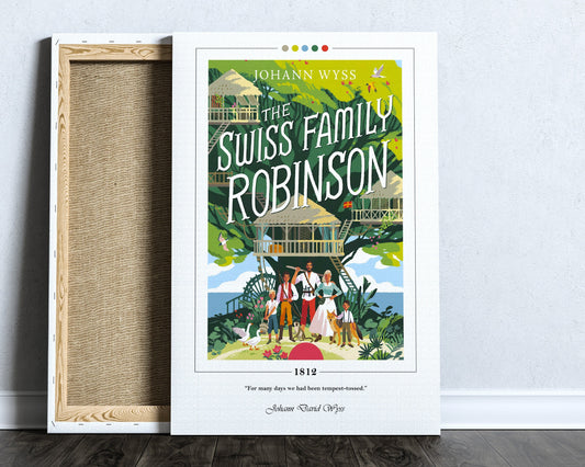 The Swiss Family Robinson Book Cover Poster | Johann David Wyss, The Swiss Family Robinson Poster, Book Posters, Book Art, Book Lover Gift