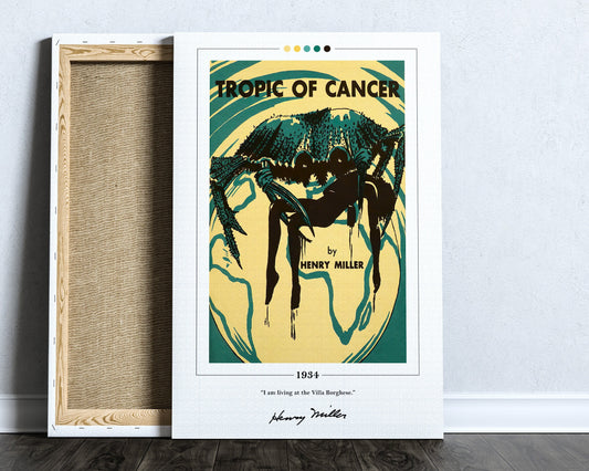 Tropic of Cancer Book Cover Poster | Henry Miller, Tropic of Cancer Poster, Tropic of Cancer Print, Book Posters, Book Art, Book Lover Gift