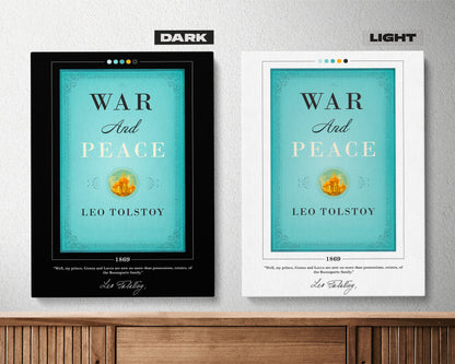 War and Peace Book Cover Poster | Leo Tolstoy, War and Peace Poster, War and Peace Print, Book Posters, Book Art, Book Lover Gift