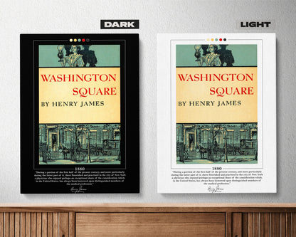 Washington Square Book Cover Poster | Henry James, Washington Square Poster, Washington Square Print, Book Poster, Book Art, Book Lover Gift