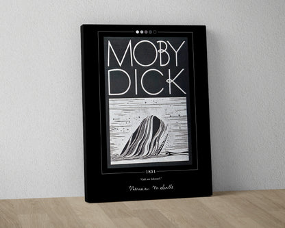 Moby Dick Book Cover Poster | Herman Melville, Moby Dick Poster, Moby Dick Print, Book Posters, Canvas Print, Book Art, Book Lover Gift