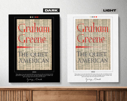 The Quiet American Book Cover Poster | Graham Greene, The Quiet American Poster, Book Posters, Canvas Wall Art, Book Art, Book Lover Gift