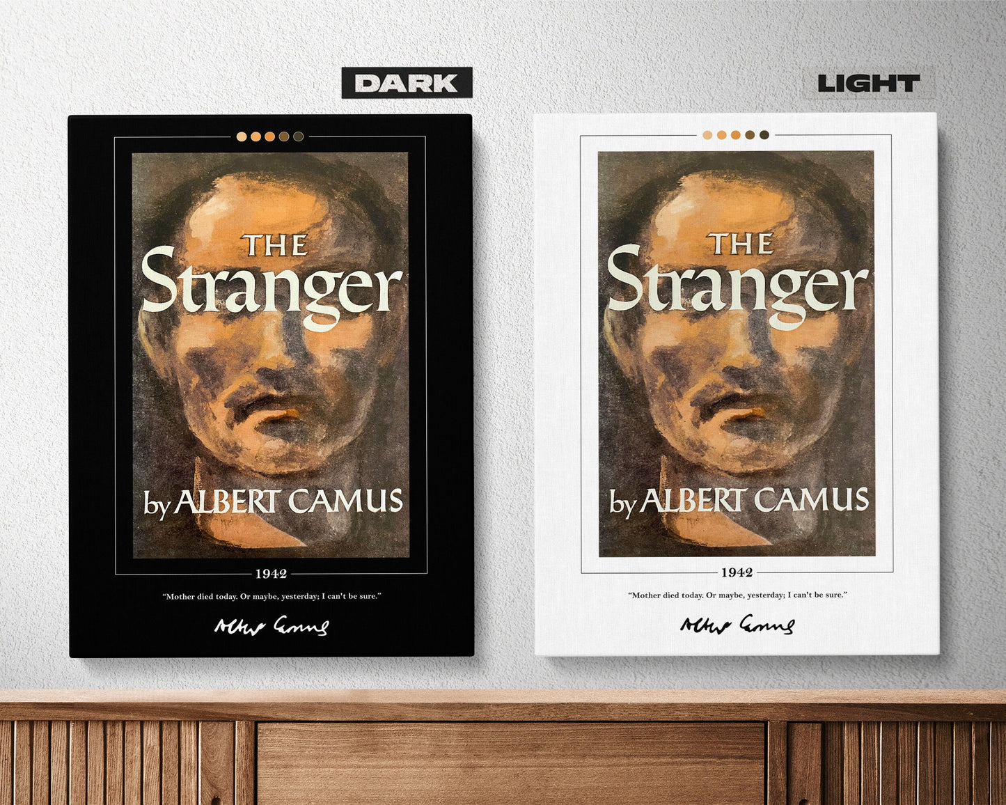 The Stranger Book Cover Poster | Albert Camus, The Stranger Poster, The Stranger Print, Book Posters, Canvas Wall Art, Book Lover Gift
