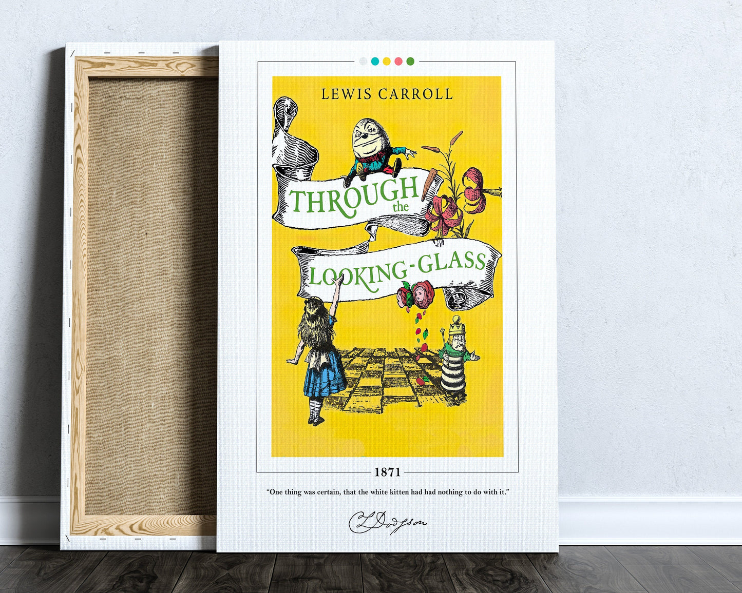 Through the Looking Glass Book Cover Poster | Lewis Carroll, Through the Looking Glass Poster, Book Posters, Canvas Print, Book Lover Gift