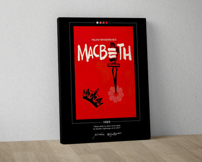 Macbeth Book Cover Poster | William Shakespeare, Macbeth Poster, Macbeth Print, Book Posters, Canvas Wall Art, Book Art, Book Lover Gift