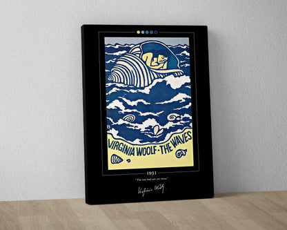 The Waves Book Cover Poster | Virginia Woolf, The Waves Poster, The Waves Print, Book Posters, Book Art, Canvas Wall Art, Book Lover Gift