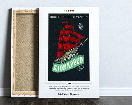 Kidnapped Book Cover Poster | Robert Louis Stevenson, Kidnapped Poster, Kidnapped Print, Book Posters, Canvas Wall Art, Book Lover Gift