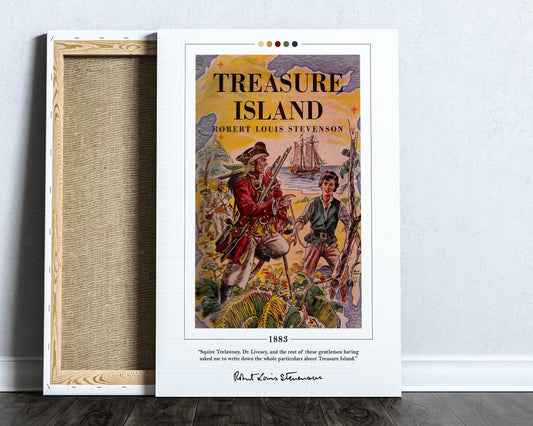 Treasure Island Book Cover Poster | Robert Louis Stevenson, Treasure Island Poster, Book Posters, Canvas Wall Art, Book Art, Book Lover Gift