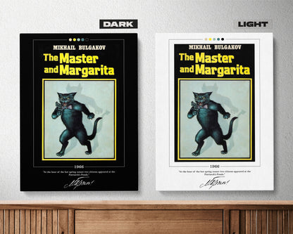 The Master and Margarita Book Cover Poster | Mikhail Bulgakov, Master and Margarita Poster, Book Posters, Canvas Wall Art, Book Lover Gift