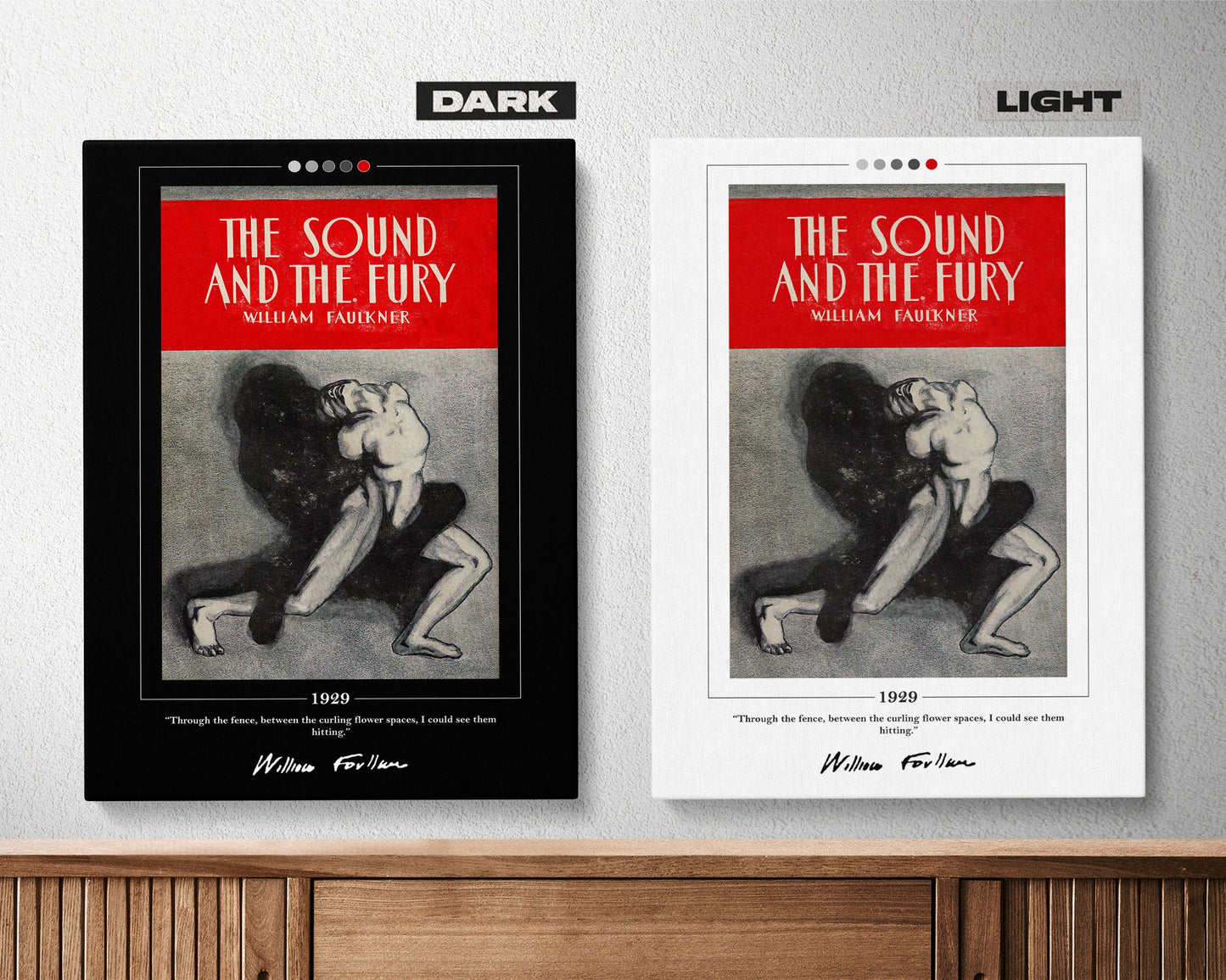 The Sound and the Fury Book Cover Poster | William Faulkner, The Sound and the Fury Poster, Book Posters, Canvas Wall Art, Book Lover Gift